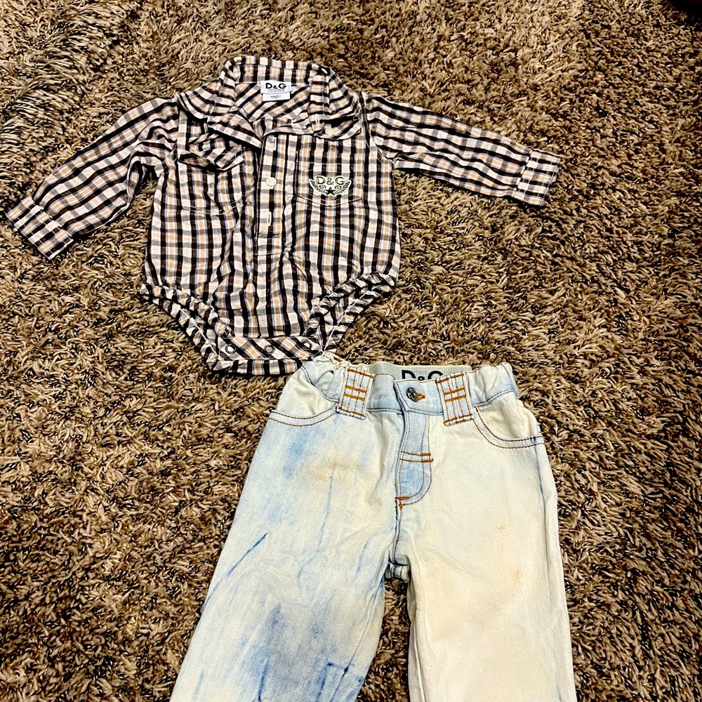 dolce and Gabbana juniors Dress shirt and pants baby boys 3-6 months